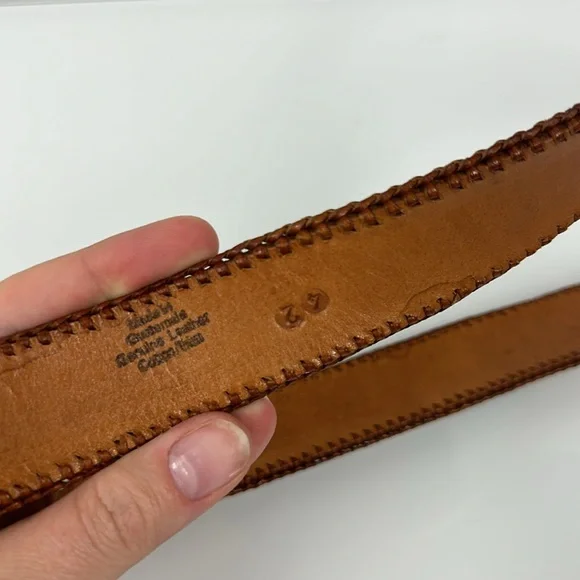 Handmade embroidery and leather stitched belt 42 - Picture 4 of 4